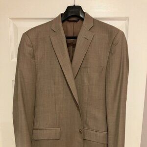 Ermenegildo Zegna Blazer 42L Slim Tan Brown 100% Wool, made in Italy